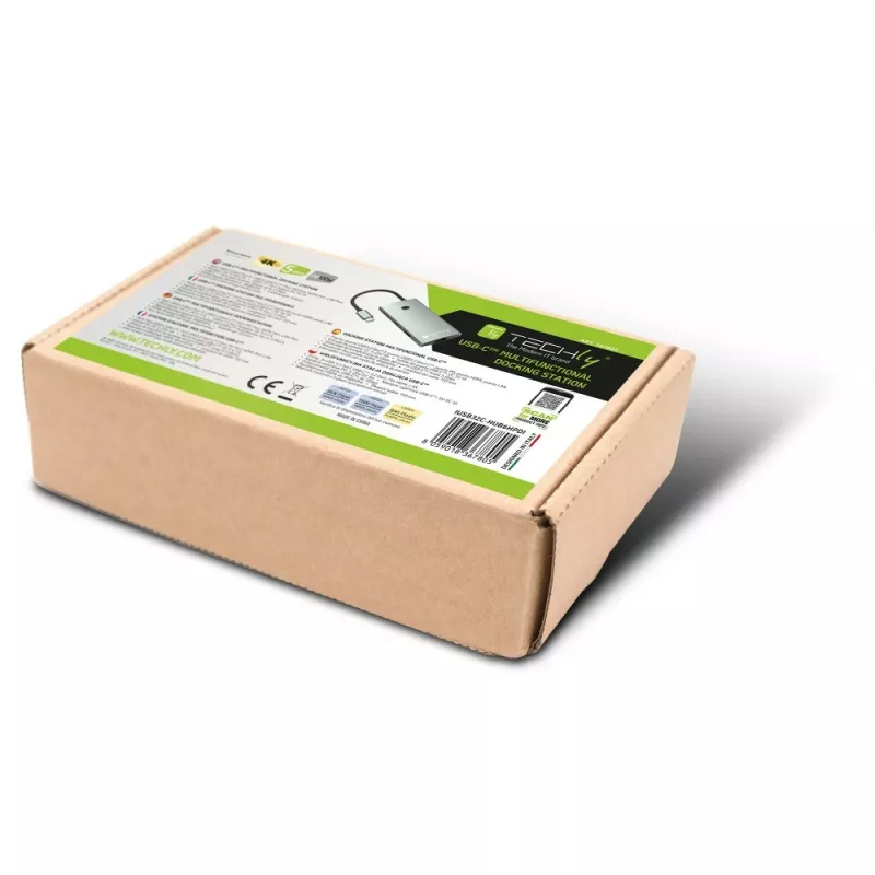 Techly IUSB32C-HUB6HPDI koncentrator interfejsu USB 3.2 Gen 1 (3.1 Gen 1) Type-C 5000 Mbit/s Aluminium