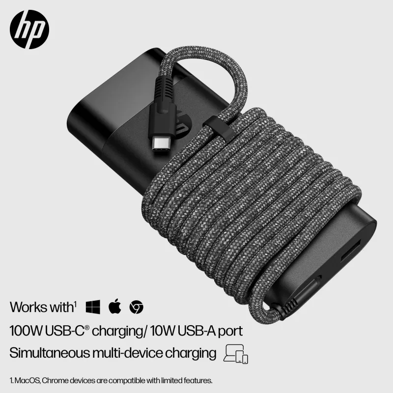 HP 110W USB-C Ładowarka do laptopa, Laptop, Wewnętrzny, 43 - 63 Hz, 110 W, 5V/9V/12V/15V/20V, 1.6 A