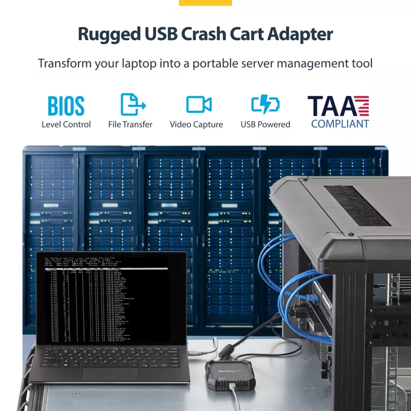 Konsola KVM StarTech.com z laptopa na serwer w wytrzymałej obudowie