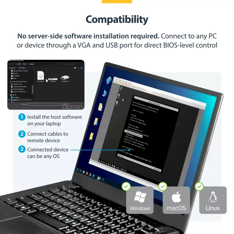 Konsola KVM StarTech.com z laptopa na serwer w wytrzymałej obudowie