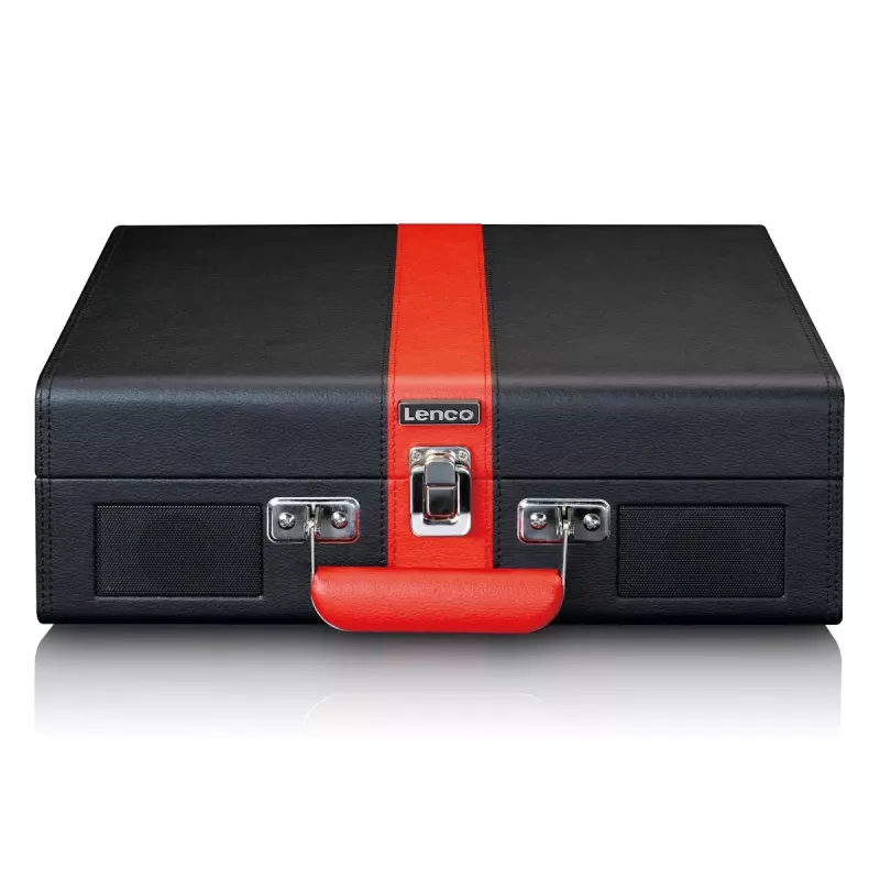 Gramofon audio z napędem paskowym Lenco TT-110 Czarny Czerwony Półautomatyczny