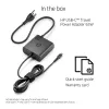 AC USB-C Travel Power Adapter 65W — HP — kompaktowa ładowarka sieciowa 100–240 V, czarna, 74×74×28,5 mm