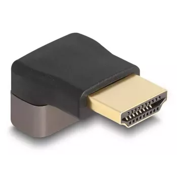 DeLOCK Adapter HDMI męski na żeński pod kątem 90° do góry 8K 60 Hz szary metal
