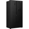 Lodówko-zamrażarka Gorenje side by side NRS917E41BXWD, wolnostojąca, drzwi amerykańskie, czarny, 2 drzwi, dotykowe sterowanie, LED