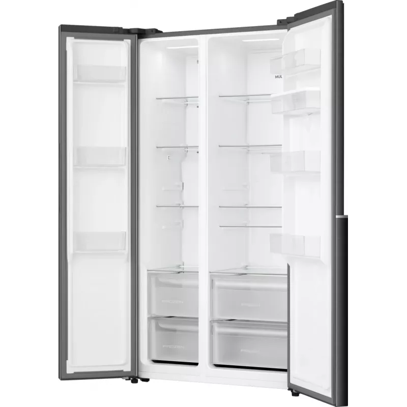 Lodówko-zamrażarka Gorenje side by side NRS917E41BXWD, wolnostojąca, drzwi amerykańskie, czarny, 2 drzwi, dotykowe sterowanie, LED