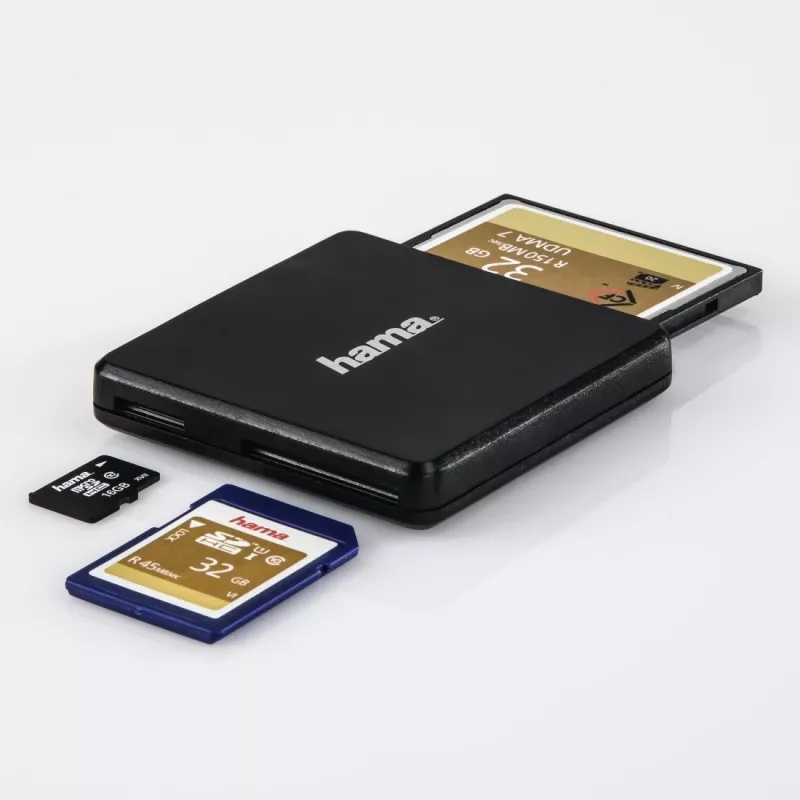 Hama USB 3.0 Multi-Card Reader, SD/microSD/CF, czarny
