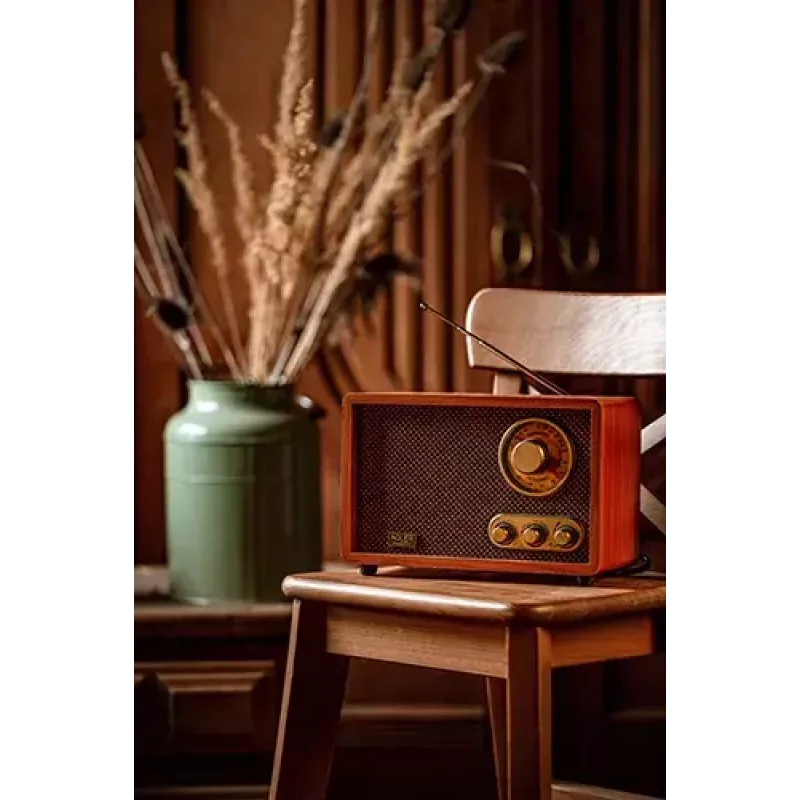 Radio przenośne Adler AD 1171 — AM/FM, 10 W RMS, Bluetooth, antena zewnętrzna, brązowy, 290×200×172 mm