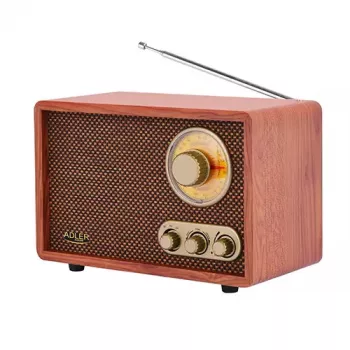 Radio przenośne Adler AD 1171 — AM/FM, 10 W RMS, Bluetooth, antena zewnętrzna, brązowy, 290×200×172 mm