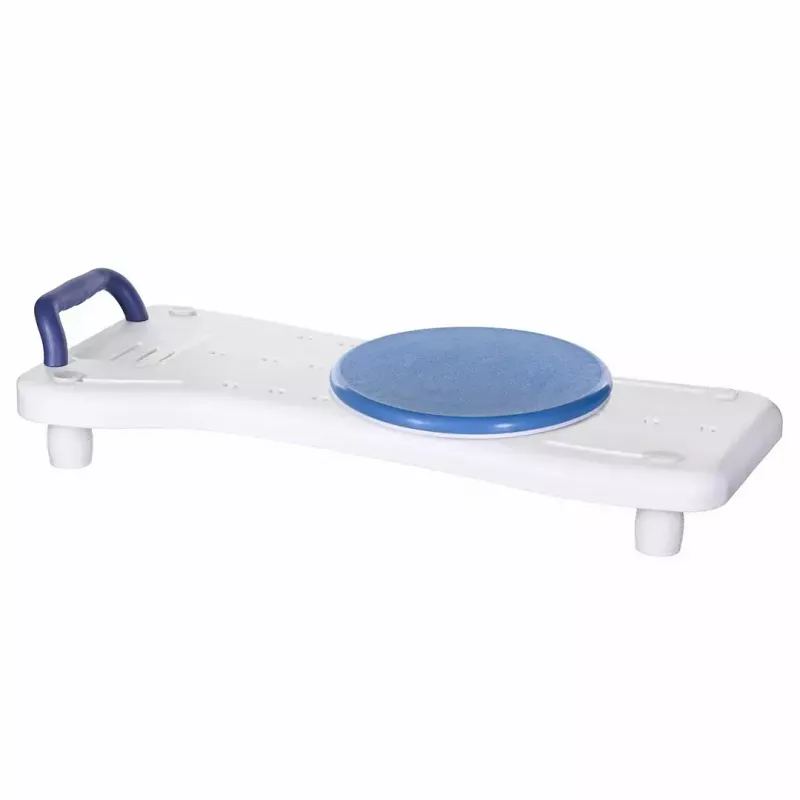 Ławeczka wannowa ActionMed LW400AM 2-w-1 z obrotowym dyskiem transferowym, biała, odporna na wilgoć, ergonomiczne siedzisko, otwór do zawieszenia