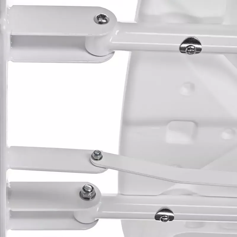 Składane krzesełko prysznicowe montowane na ścianie ActionMed KP600AM — białe, ergonomiczne siedzisko, regulowane antypoślizgowe nóżki, 3 kg