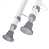 Składane krzesełko prysznicowe montowane na ścianie ActionMed KP600AM — białe, ergonomiczne siedzisko, regulowane antypoślizgowe nóżki, 3 kg
