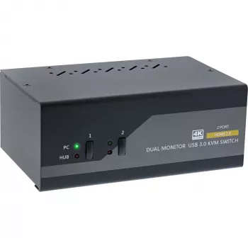 Przełącznik KVM Desktop InLine 62652I 2-portowy Dual Monitor HDMI 4K USB 3.0 Audio