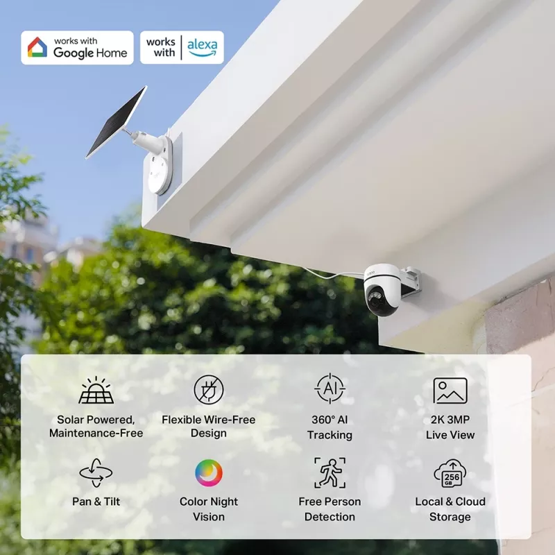 TP-Link Tapo Zestaw solarny kamery bezpieczeństwa z funkcją obrotu i pochylenia