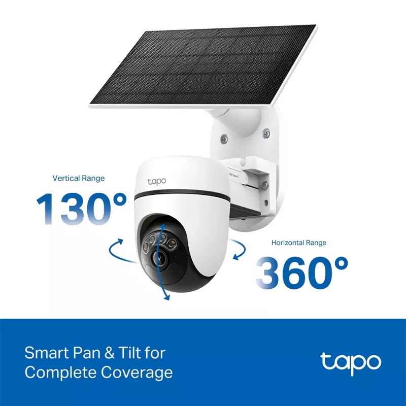 TP-Link Tapo Zestaw solarny kamery bezpieczeństwa z funkcją obrotu i pochylenia