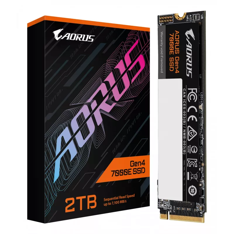SSD M.2 2 TB GIGABYTE AORUS Gen4 7000E — PCIe 4.0 NVMe, 7100/6500 MB/s