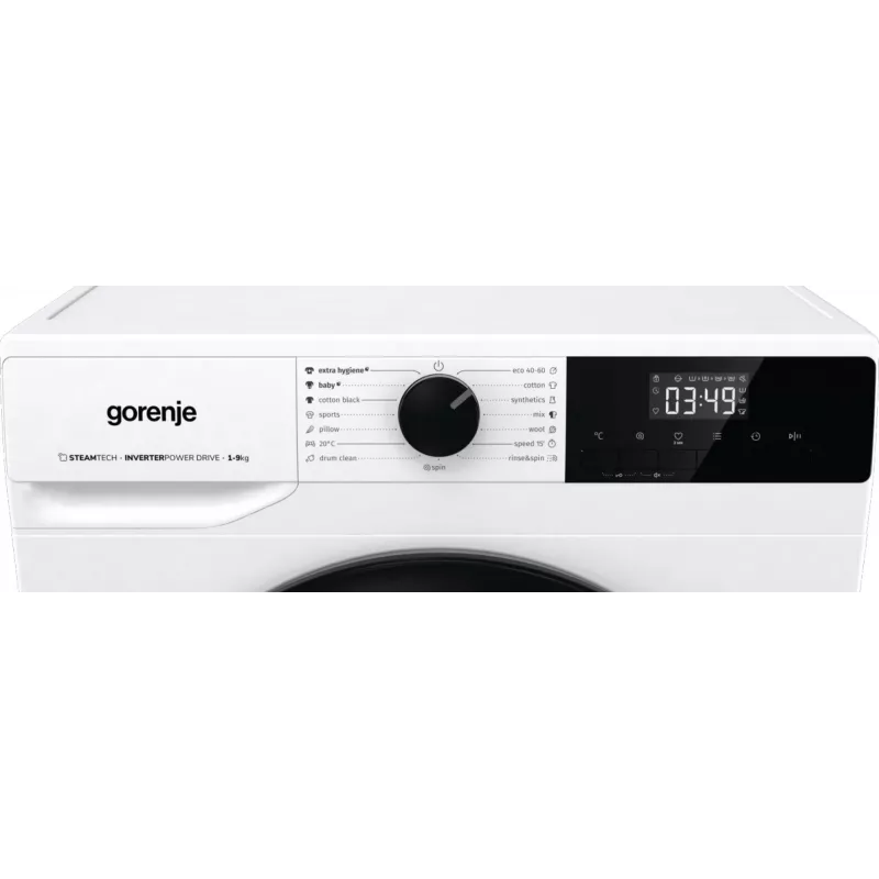 Gorenje Pralka WNHPI94A1PS BK070, ładowana od przodu, 9 kg, B, 75 dB, 1400 obr./min, A