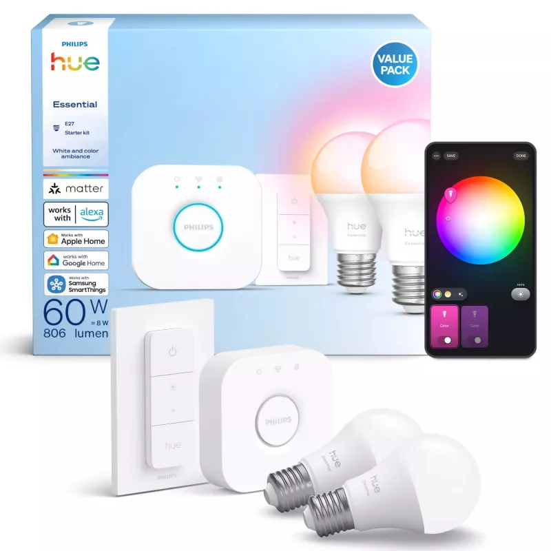 Inteligentna żarówka LED Philips Hue biały and colour ambience E27 Bluetooth 8 W, 111 mm, 6 cm Ø (2 szt.)