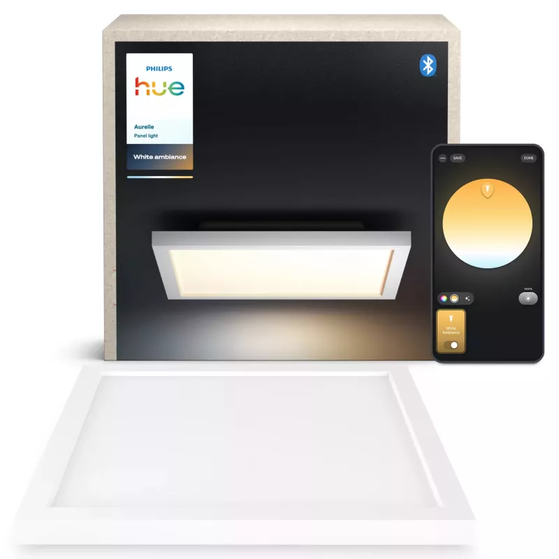 Philips Aurelle Square Panel Light, Smart ceiling light, Bluetooth/Zigbee, biały, LED, Aluminium, Variable
