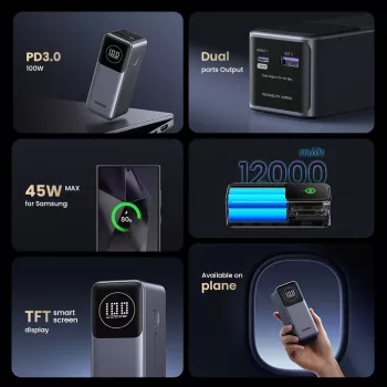 Przenośny powerbank Ugreen 12000mAh 100W szybkie ładowanie