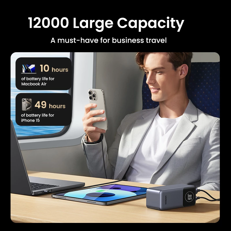Przenośny powerbank Ugreen 12000mAh 100W szybkie ładowanie