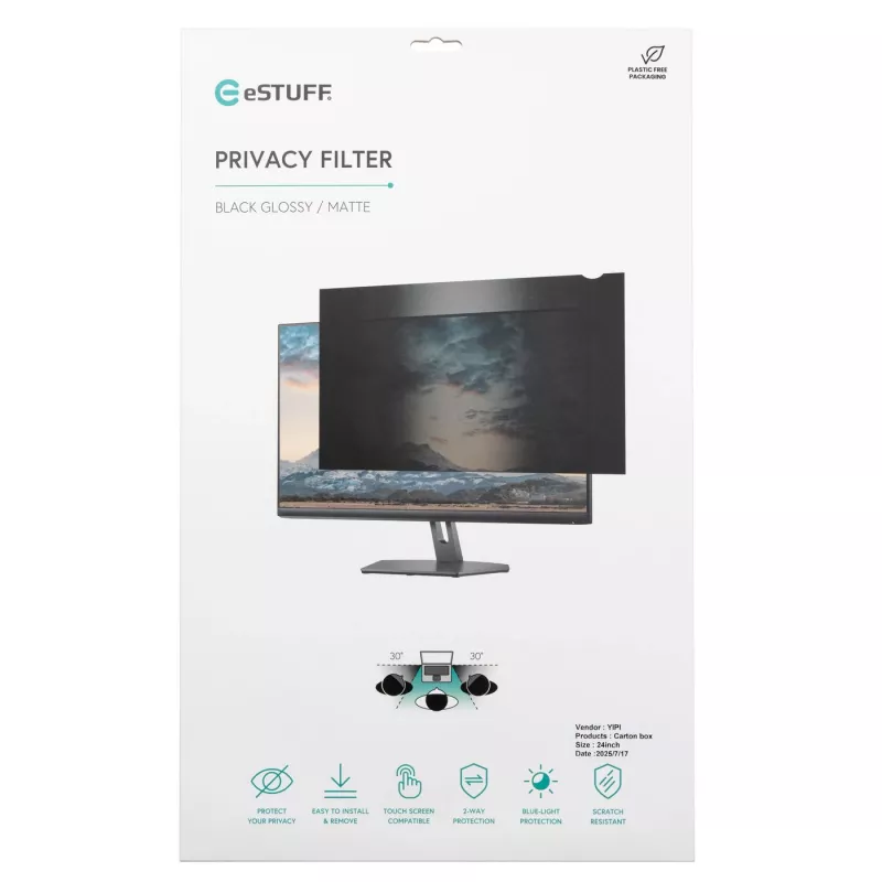 Frameless display privacy filter eSTUFF GLBB551210680 55 inch 16:9