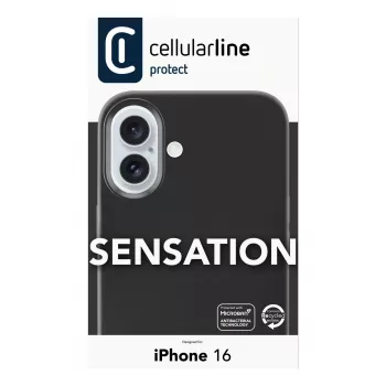 Cellularline Sensation - iPhone 16 etui z silikonu Soft-touch, Cover, Apple, iPhone 16, 15.5 cm (6.1 cala), Czarny