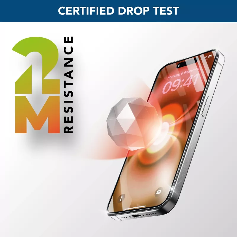 Cellularline Fortified Xtreme Glass - iPhone 16 Ultra-ochronne szkło hartowane ze wzmocnionymi krawędziami, łatwe w aplikacji i ultraodporne