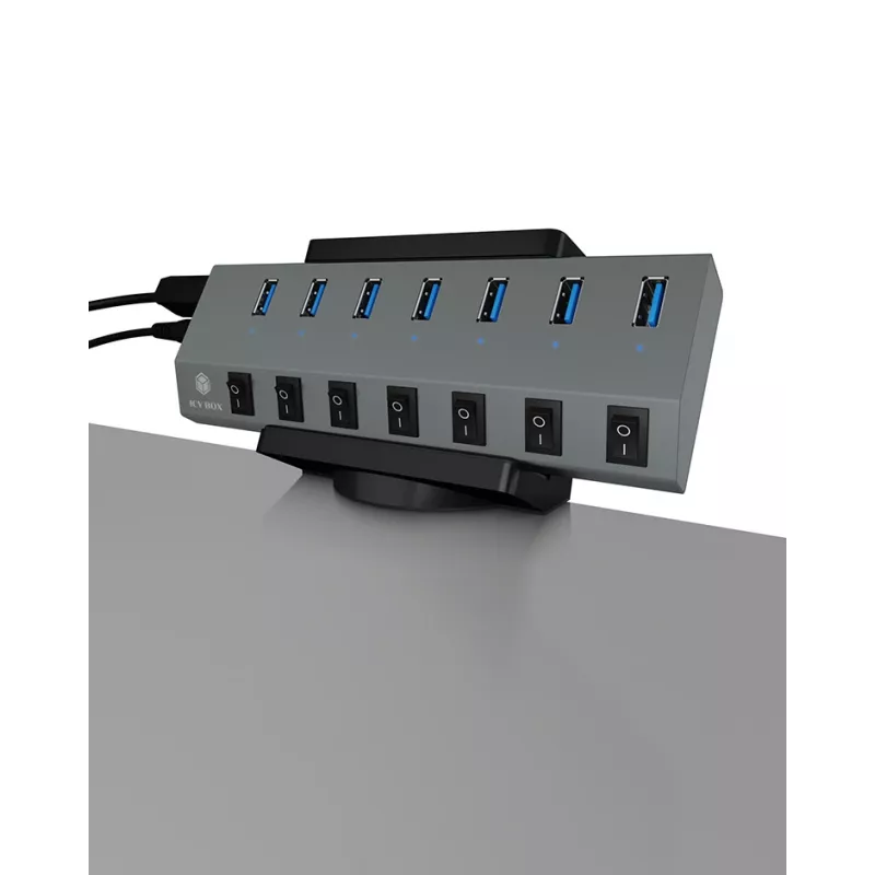 ICY BOX IB-MSA106-HH uchwyt pasywny hub USB czarny