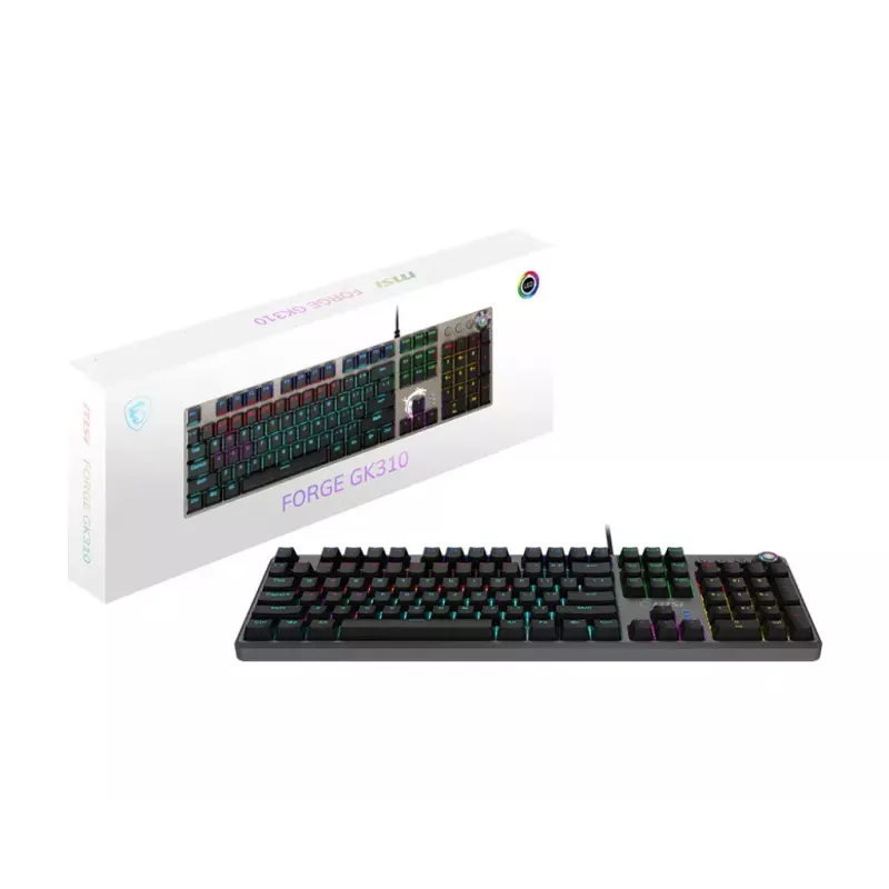 Klawiatura gamingowa MSI FORGE GK310 czerwony DE mechaniczna USB QWERTY czarna