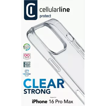 Cellularline Clear Protect - iPhone 16 Pro Max twarde etui z gumowymi krawędziami