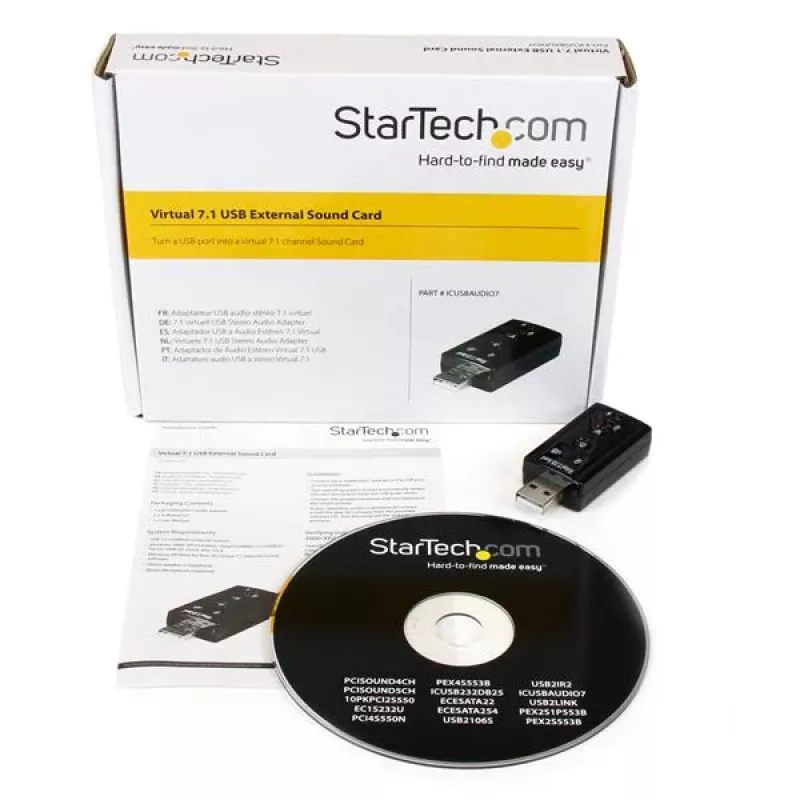 StarTech.com Wirtualna 7.1-kanałowa zewnętrzna karta dźwiękowa USB Stereo Audio Adapter