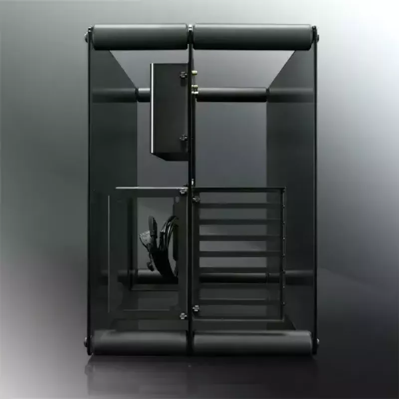 Obudowa komputerowa RAIJINTEK Paean — czarna, transparentna, ATX/Micro-ATX/Mini-ITX, 4x USB 3.2 Gen1, 3x 3,5 inch + 3x 2,5 inch wnęki