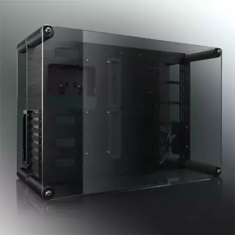 Obudowa komputerowa RAIJINTEK Paean — czarna, transparentna, ATX/Micro-ATX/Mini-ITX, 4x USB 3.2 Gen1, 3x 3,5 inch + 3x 2,5 inch wnęki