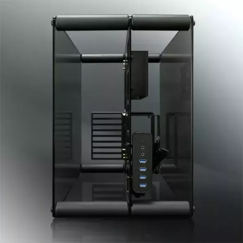Obudowa komputerowa RAIJINTEK Paean — czarna, transparentna, ATX/Micro-ATX/Mini-ITX, 4x USB 3.2 Gen1, 3x 3,5 inch + 3x 2,5 inch wnęki