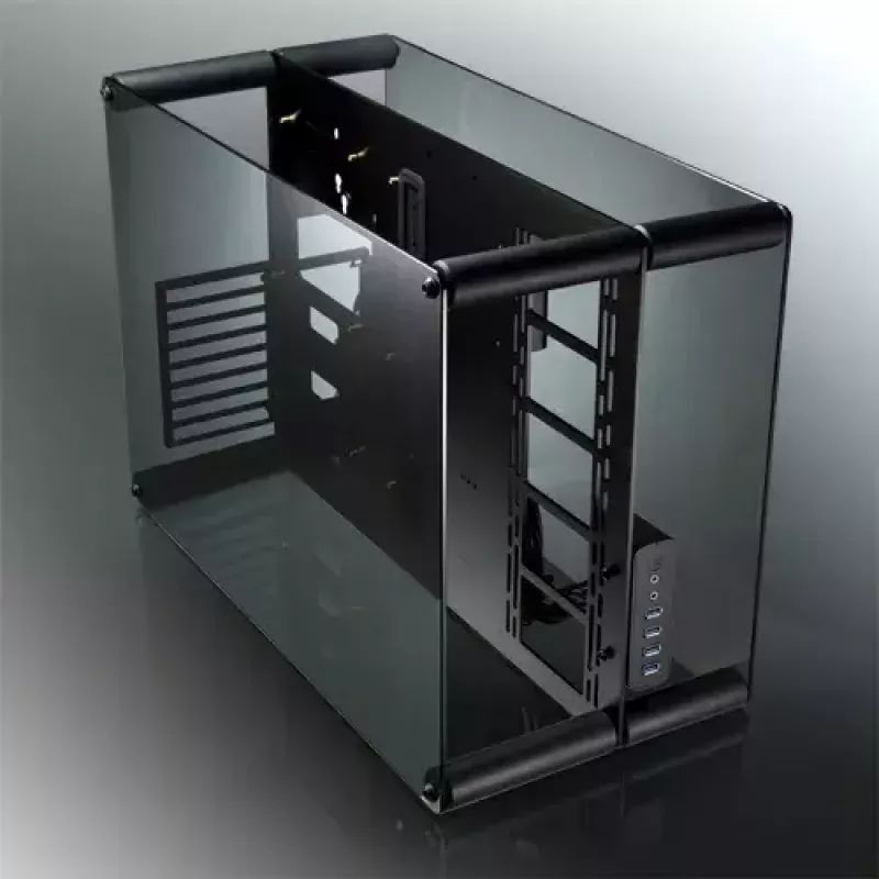 Obudowa komputerowa RAIJINTEK Paean — czarna, transparentna, ATX/Micro-ATX/Mini-ITX, 4x USB 3.2 Gen1, 3x 3,5 inch + 3x 2,5 inch wnęki
