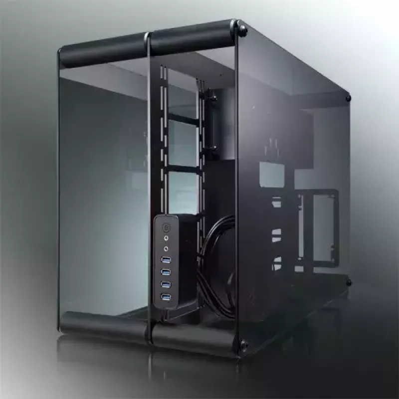 Obudowa komputerowa RAIJINTEK Paean — czarna, transparentna, ATX/Micro-ATX/Mini-ITX, 4x USB 3.2 Gen1, 3x 3,5 inch + 3x 2,5 inch wnęki