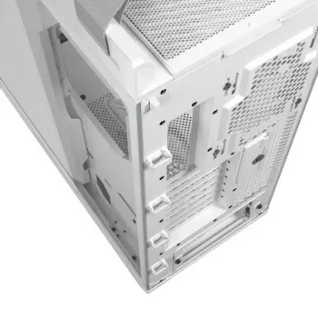 Obudowa PC ASUS ROG Strix Helios II Midi Tower Biała — obsługuje EATX/ATX/Micro‑ATX/Mini‑ITX, 3x140mm z przodu + 1x140mm z tyłu, 2×3,5 cala + 4×2,5 cala zatoki, hartowane szkło