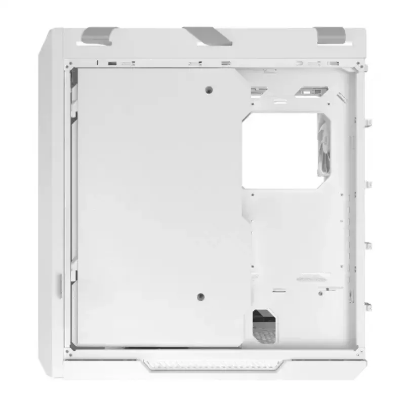 Obudowa PC ASUS ROG Strix Helios II Midi Tower Biała — obsługuje EATX/ATX/Micro‑ATX/Mini‑ITX, 3x140mm z przodu + 1x140mm z tyłu, 2×3,5 cala + 4×2,5 cala zatoki, hartowane szkło