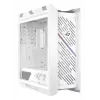 Obudowa PC ASUS ROG Strix Helios II Midi Tower Biała — obsługuje EATX/ATX/Micro‑ATX/Mini‑ITX, 3x140mm z przodu + 1x140mm z tyłu, 2×3,5 cala + 4×2,5 cala zatoki, hartowane szkło