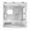 Obudowa PC ASUS ROG Strix Helios II Midi Tower Biała — obsługuje EATX/ATX/Micro‑ATX/Mini‑ITX, 3x140mm z przodu + 1x140mm z tyłu, 2×3,5 cala + 4×2,5 cala zatoki, hartowane szkło