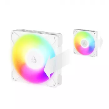 Wentylator 140 mm Arctic Freezer P14 Pro Reverse A-RGB (biały) — 166,5 m³/h, 5,1 mmH₂O, FDB, PWM, rozgałęźnik kablowy
