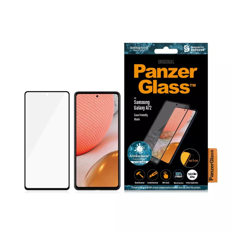 Szkło ochronne PanzerGlass Samsung Galaxy A72 odporne na zarysowania i wstrząsy