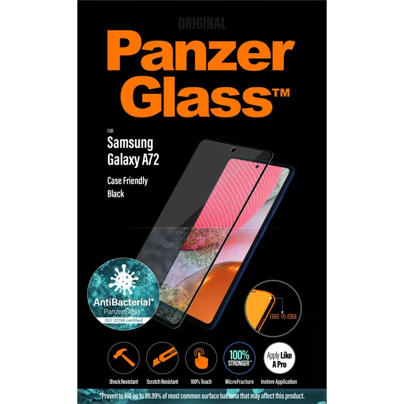 Szkło ochronne PanzerGlass Samsung Galaxy A72 odporne na zarysowania i wstrząsy