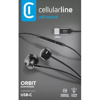 Cellularline ORBIT Stereofoniczny zestaw słuchawkowy douszny z mikrofonem i pilotem