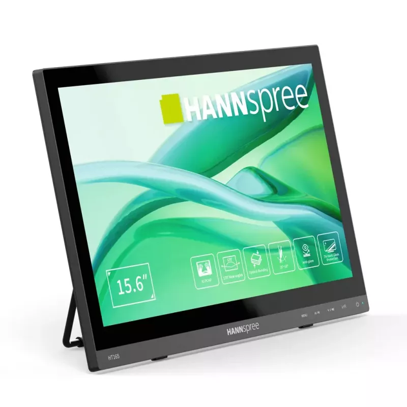 HANNspree HT165HPB 15.6 cala (39.6 cm) Full HD IPS LCD monitor dotykowy 1920×1080, 15 ms, VESA, głośniki, czarny