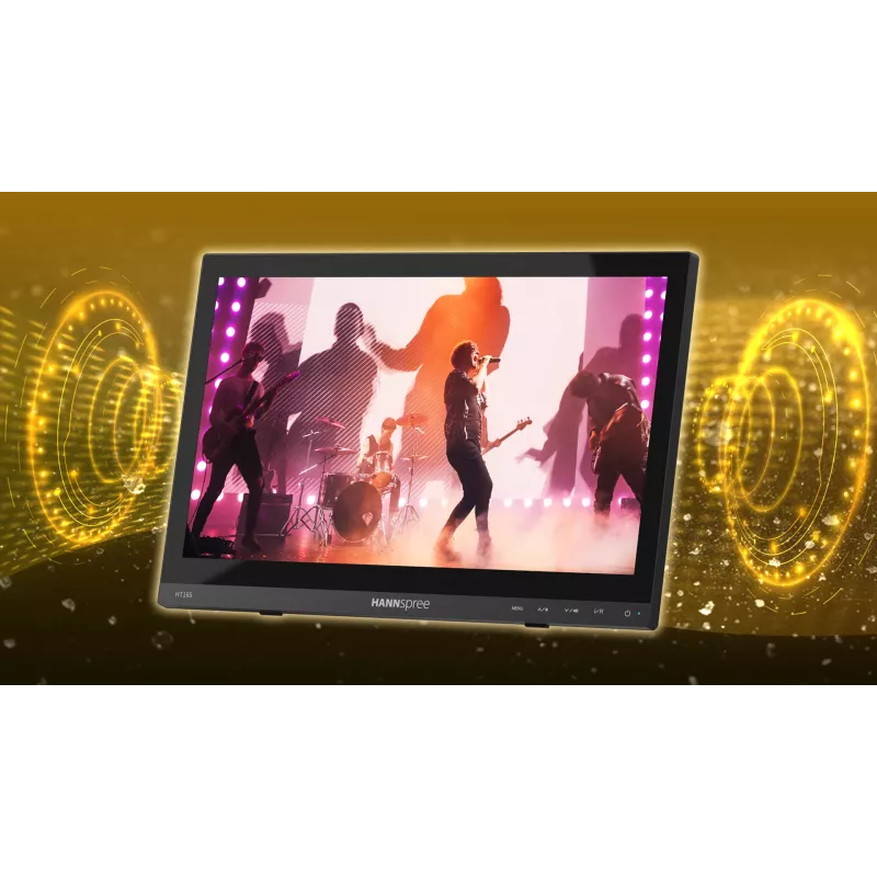 HANNspree HT165HPB 15.6 cala (39.6 cm) Full HD IPS LCD monitor dotykowy 1920×1080, 15 ms, VESA, głośniki, czarny