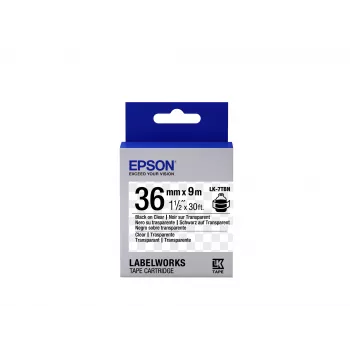 Epson Label Cartridge Transparent LK-7TBN Czarny/Przezroczysty 36mm (9m)
