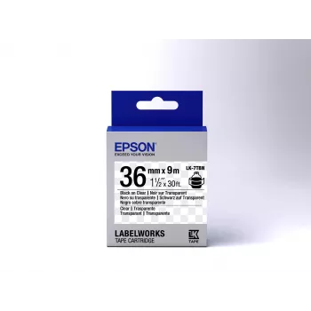 Epson Label Cartridge Transparent LK-7TBN Czarny/Przezroczysty 36mm (9m)