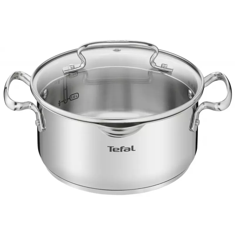 Zestaw garnków Tefal Duetto+ G719S7, stal nierdzewna, 7 szt. (rondle Ø16/20/24 cm, garnek Ø16 cm), indukcja, pokrywki, piekarnik do 250°C