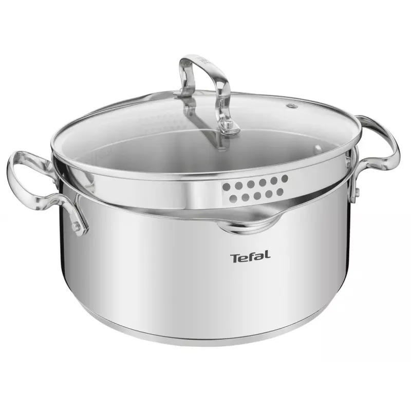 Zestaw garnków Tefal Duetto+ G719S7, stal nierdzewna, 7 szt. (rondle Ø16/20/24 cm, garnek Ø16 cm), indukcja, pokrywki, piekarnik do 250°C